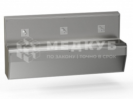 Мойка хирургическая БТ-Мебель БТ-МХ-3 трехместная настенная с тремя сенсорными смесителями CE-004CCR Мойка хирургическая БТ-Мебель БТ-МХ-3 трехместная настенная с тремя сенсорными смесителями CE-004CCR