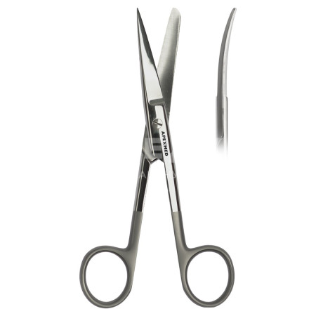 Ножницы хирургические Super Cut Apexmed с одним острым концом изогнутые 145мм (10шт/уп)